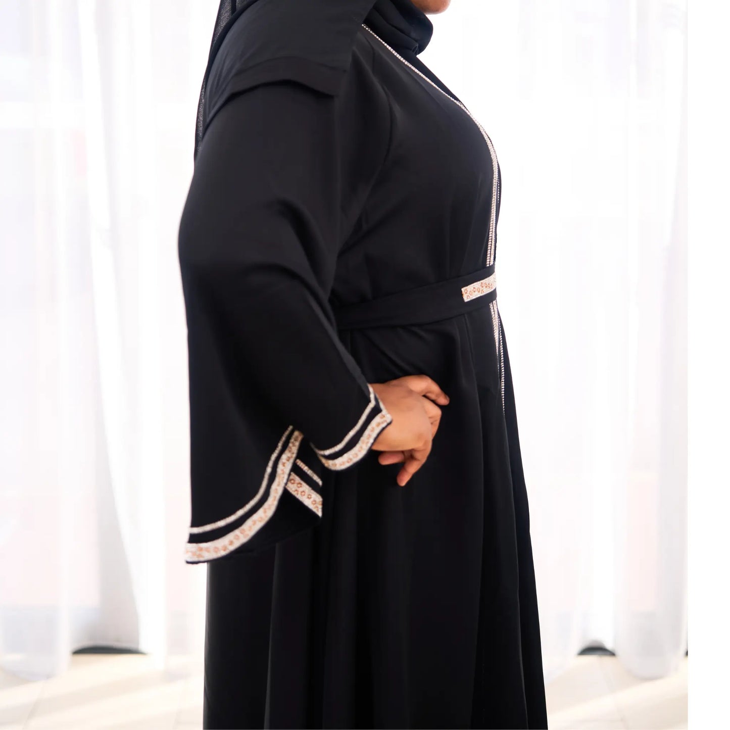 Abaya-noire Léopard Ma boutique