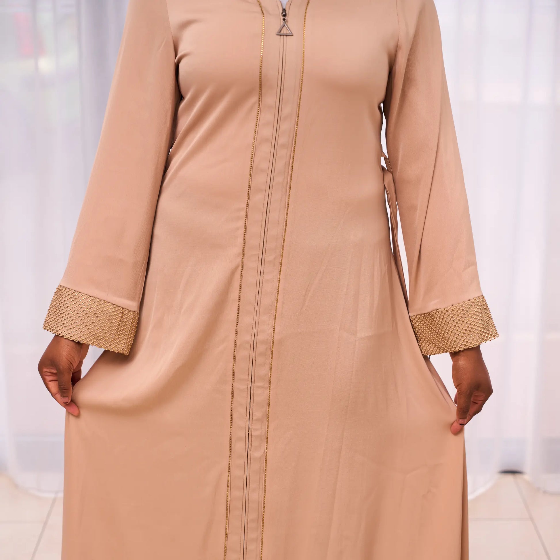 Abaya-Beige Élégante Ma boutique